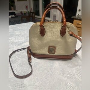 Dooney & Bourke Cream and Brown Crossbody Bag